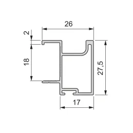 Ručka za klizna vrata SHARP 18 / Aluminij