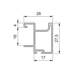 Ručka za klizna vrata SHARP 16 / Aluminij