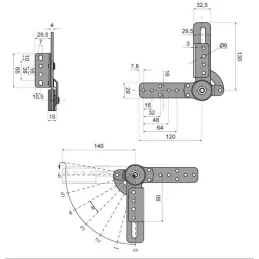 Mehanizam za podesivi naslon za glavu za sofu / Nikel