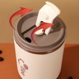 Dizajnerska termos boca sa slamkom GLAMM 500 ml / Crna