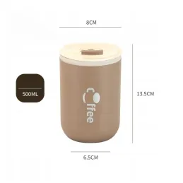 Dizajnerska termo boca sa slamkom GLAMM 500 ml / Smeđa