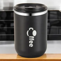 Dizajnerska termos boca sa slamkom GLAMM 500 ml / Crna