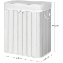 Košara za rublje GLAMUR 100L / Bijelo drvo