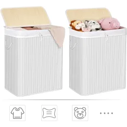 Košara za rublje GLAMUR 100L / Bijelo drvo