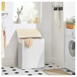 Košara za rublje GLAMUR 100L / Bijelo drvo