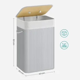 Košara za rublje GLAMUR 72L / Siva