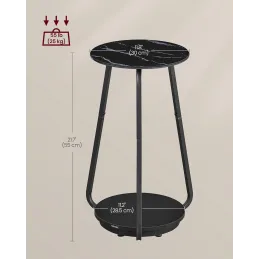 Bočni konferencijski stolić BORN / Crni mramor