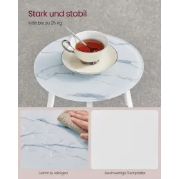 Bočni stolić za kavu BORN / Bijeli mramor