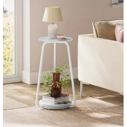 Bočni stolić za kavu BORN / Bijeli mramor