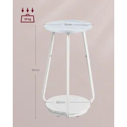 Bočni stolić za kavu BORN / Bijeli mramor