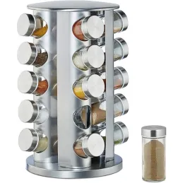 Okretni organizator za začine s 20 posudica / Nehrđajući čelik