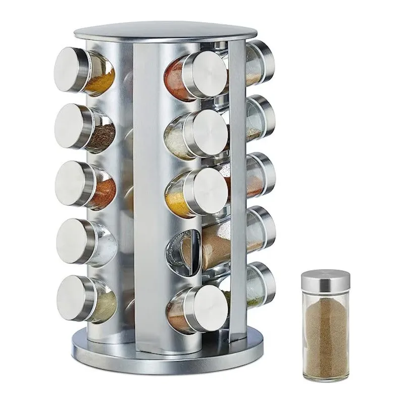Okretni organizator za začine s 20 posudica / Nehrđajući čelik