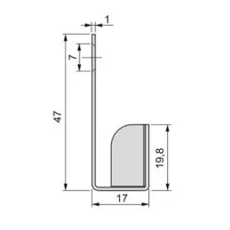 Bočni profil GOLA OVEN za mikrovalnu pećnicu 580 mm / Aluminij