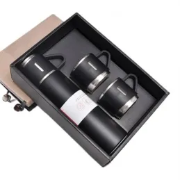 Dizajnerska termosica s 3 čaše 500 ml / Crna mat