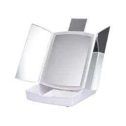 Kozmetičko ogledalo s LED svjetlom i organizatorom MIRACLE / Bijela