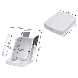 Kozmetičko ogledalo s LED svjetlom i organizatorom MIRACLE / Bijela