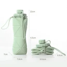 Silikonska boca za vodu FLEX 600ml / Siva