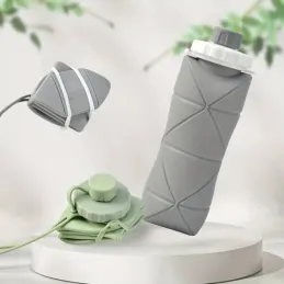 Silikonska boca za vodu FLEX 600ml / Siva