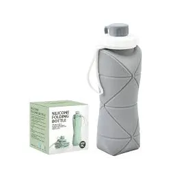 Silikonska boca za vodu FLEX 600ml / Siva