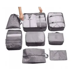 7-dijelni putni set za odjeću i kozmetiku TRAVEL / Plava