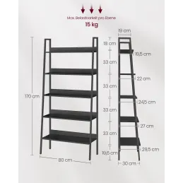 Polični regal REGALO BIG 1700 / Crno drvo