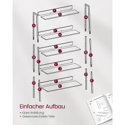 Polični regal REGALO BIG 1700 / Crno drvo