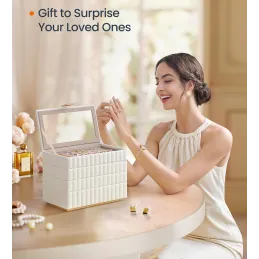 Dizajnerska kutija za nakit BUGATI MAXI / Bijelo-zlatna