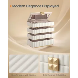 Dizajnerska kutija za nakit BUGATI MAXI / Bijelo-zlatna