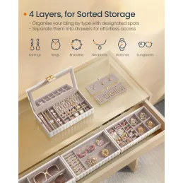 Dizajnerska kutija za nakit BUGATI MAXI / Bijelo-zlatna