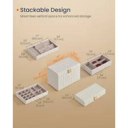 Dizajnerska kutija za nakit BUGATI MAXI / Bijelo-zlatna