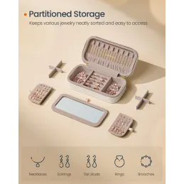 Putna dizajnerska kutijica za nakit BUGATI Mini / Bijelo-zlatna