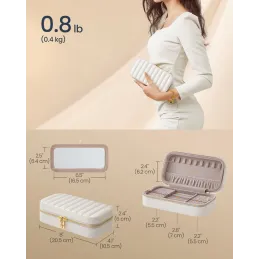 Putna dizajnerska kutijica za nakit BUGATI Mini / Bijelo-zlatna