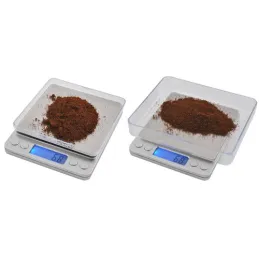 Kuhinjska vaga 2kg s displejem i posudama / Nehrđajući čelik