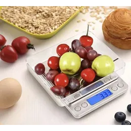 Kuhinjska vaga 2kg s displejem i posudama / Nehrđajući čelik