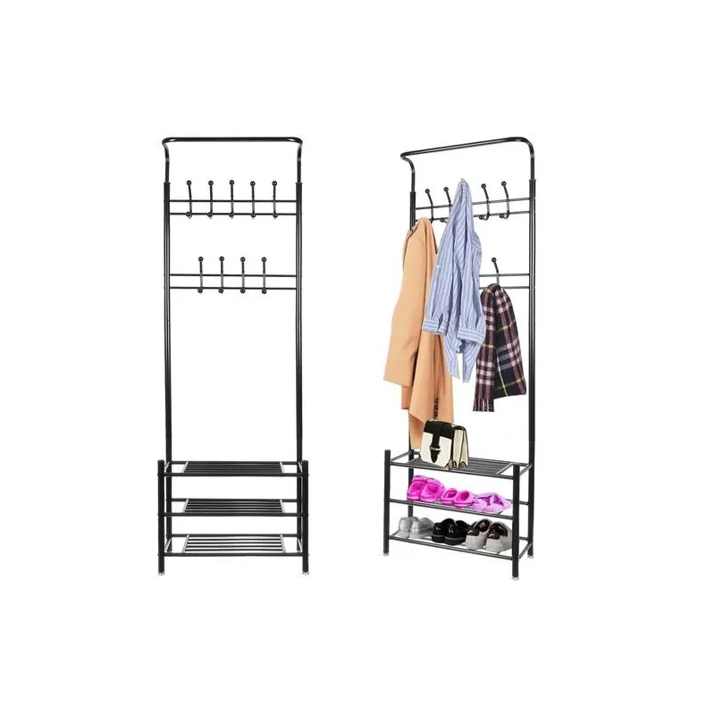 Stalak za odjeću i obuću START / Crna mat
