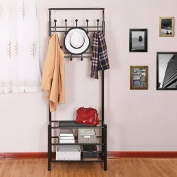 Stalak za odjeću i obuću START / Crna mat