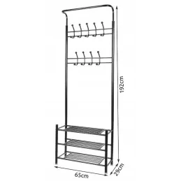Stalak za odjeću i obuću START / Crna mat