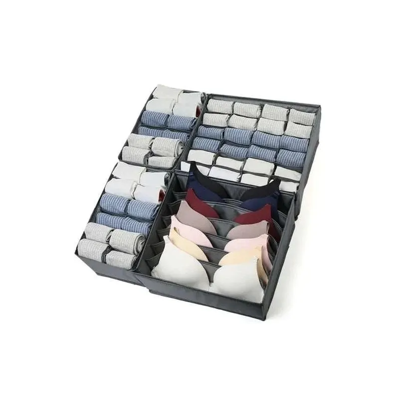 4-dijelni set kutija za pohranu za ormar ALAMO / Siva