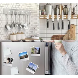 Set od 10 komada visoko-opterećujućih zidnih magneta QUADRA / Krom