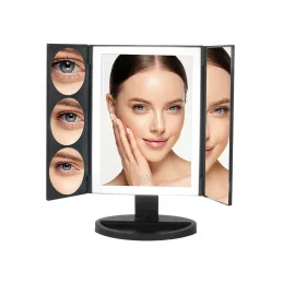 Kozmetičko ogledalo s LED svjetlom ABSOLUNO / Crna mat