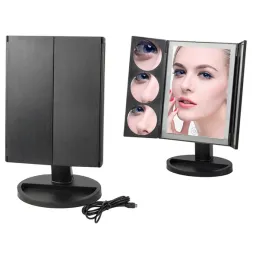 Kozmetičko ogledalo s LED svjetlom ABSOLUNO / Crna mat