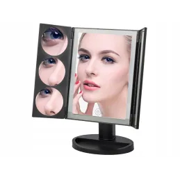 Kozmetičko ogledalo s LED svjetlom ABSOLUNO / Crna mat