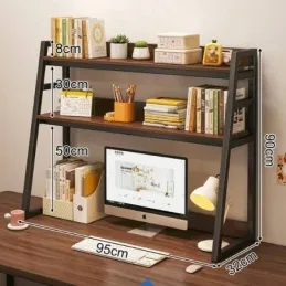 Polica za odlaganje iznad stola REGALO TABLE / Crna - tamno drvo