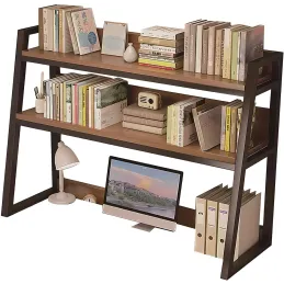 Polica za odlaganje iznad stola REGALO TABLE / Crna - tamno drvo