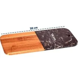  Doska za rezanje MARBLE LUX / Prirodno drvo + Crni mramor