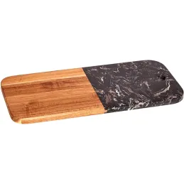  Doska za rezanje MARBLE LUX / Prirodno drvo + Crni mramor