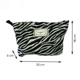 Kozmetička torbica ZEBRA / Bijelo-crna