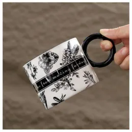 Poklon set 2 šalice za kavu LIFE / Bijelo-crna