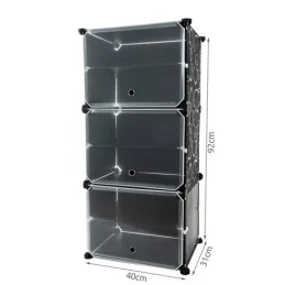 3-dijelna kutija za pohranu cipela MODULAR FASHION / Crna