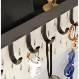 Vješalica za zid s policom LUGARA / Crna mat